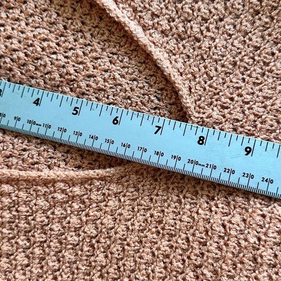 Baja Hooded Knit Summer Sweater Womens M Peach Beach Surf Boho Hippie - Picture 11 of 11